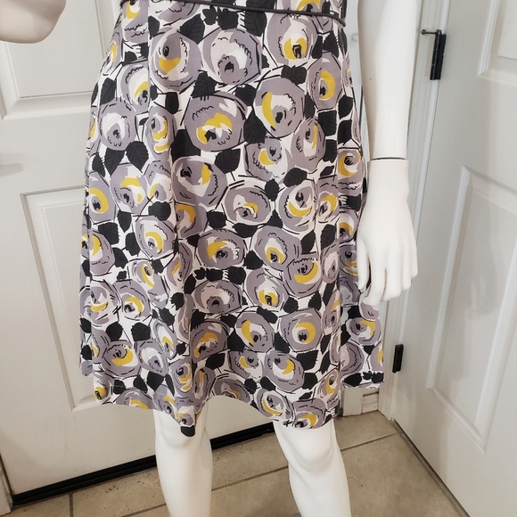 Boden Size 6p Floral Sleeveless Dress - Gray and Yellow - Picture 4 of 8